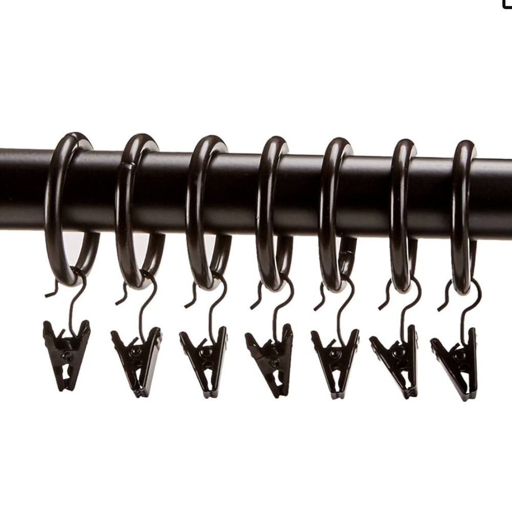 Two sets of Steel Clip Curtain Rings in Iron (2 x 7)